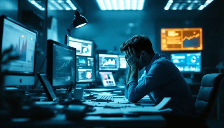 Ilustración de CEO agotado mostrando signos de burnout y cómo prevenirlo con inteligencia emocional