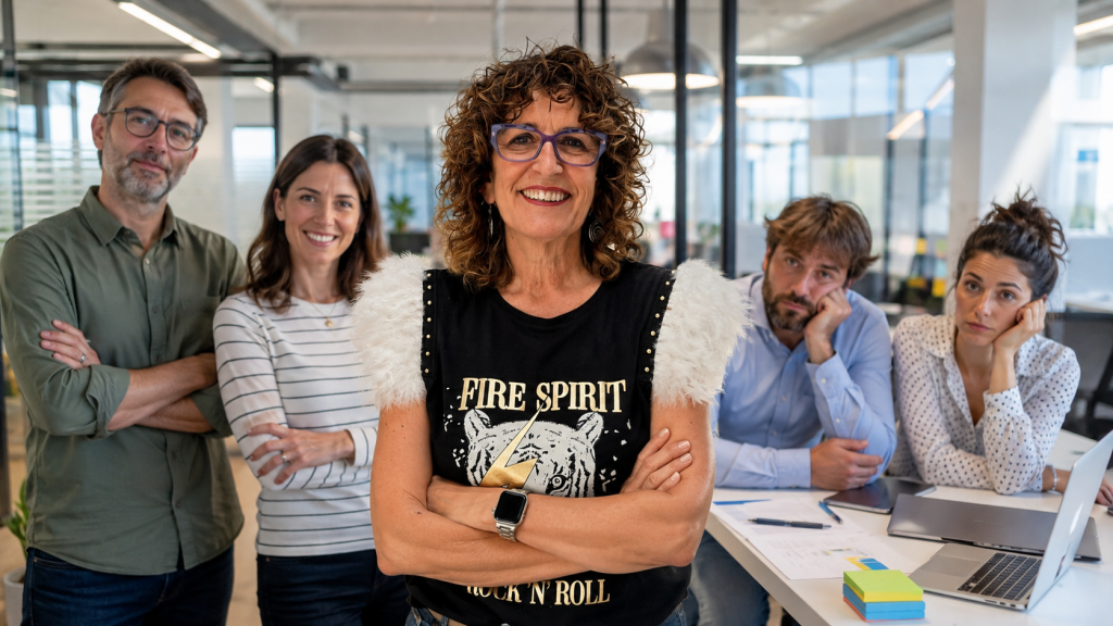 Equipo en oficina durante la vuelta al trabajo en empresas, con personas motivadas y otras cansadas tras las vacaciones